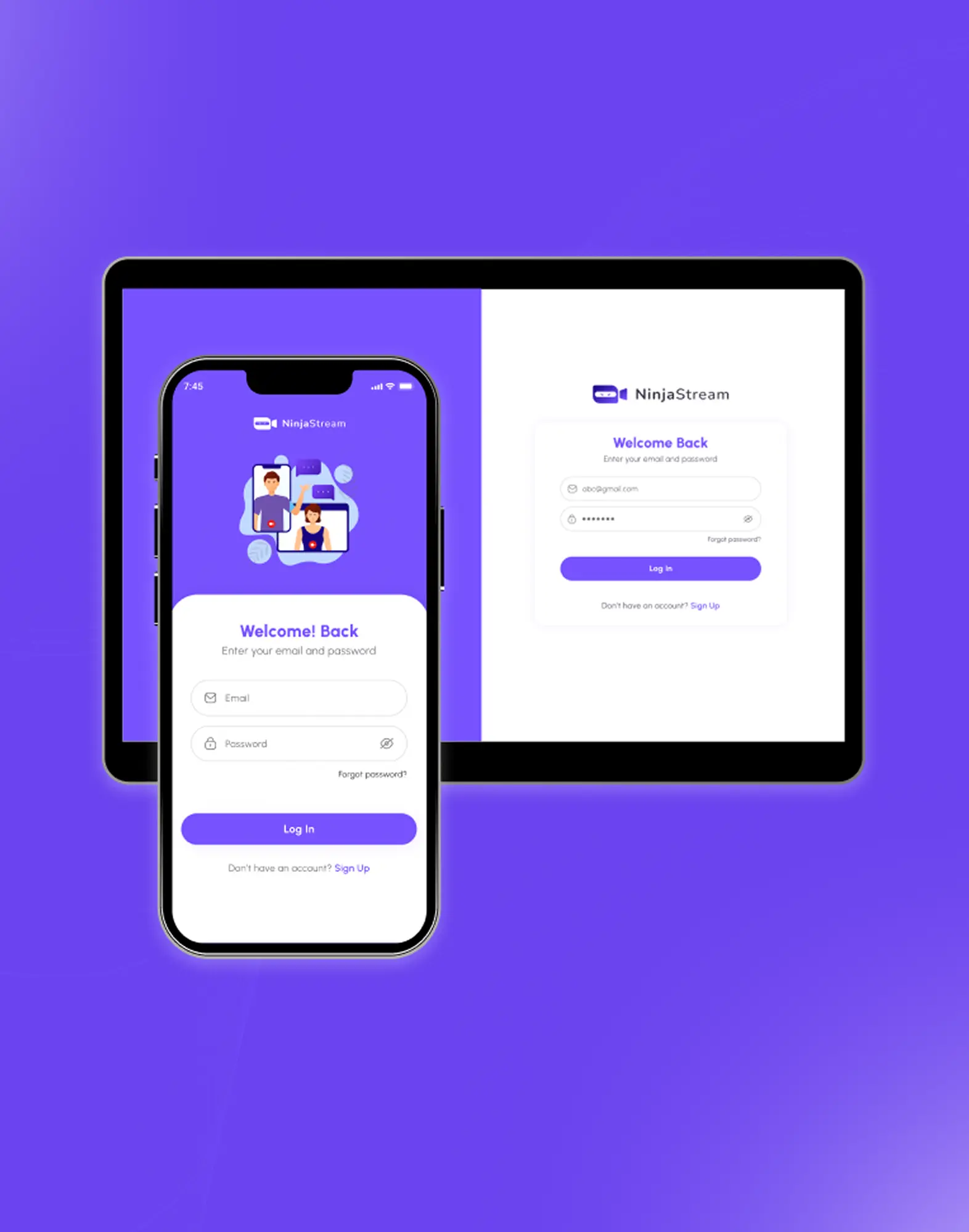 NinjaStream App Mockup